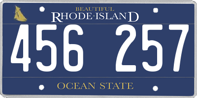 RI license plate 456257
