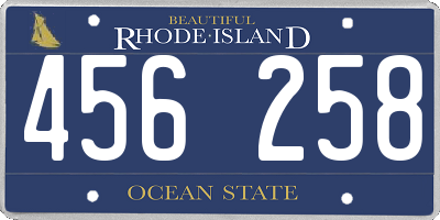 RI license plate 456258