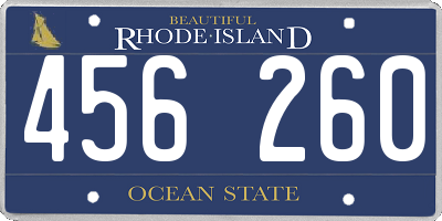 RI license plate 456260