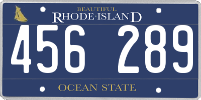 RI license plate 456289