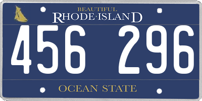 RI license plate 456296