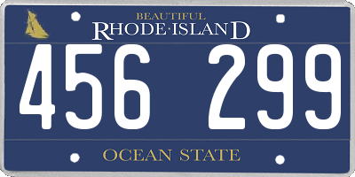 RI license plate 456299