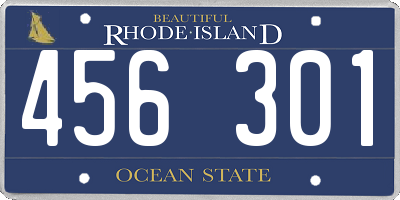 RI license plate 456301