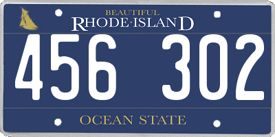 RI license plate 456302