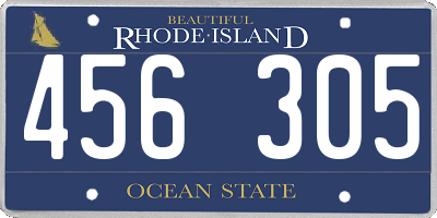 RI license plate 456305