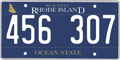 RI license plate 456307