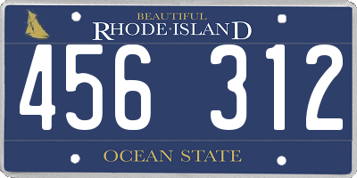 RI license plate 456312