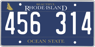 RI license plate 456314