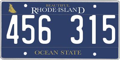 RI license plate 456315