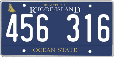 RI license plate 456316