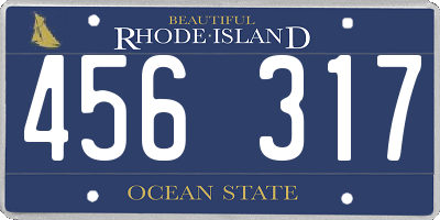 RI license plate 456317