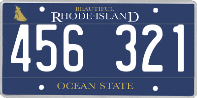 RI license plate 456321