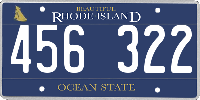 RI license plate 456322