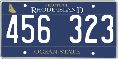 RI license plate 456323