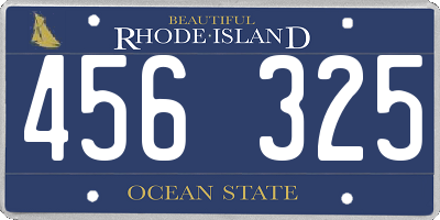 RI license plate 456325