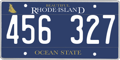 RI license plate 456327