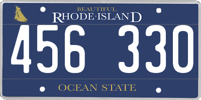 RI license plate 456330