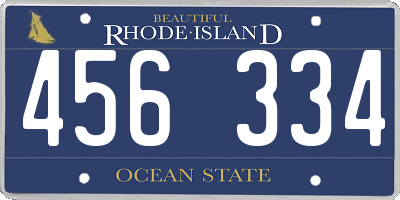 RI license plate 456334