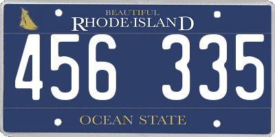 RI license plate 456335