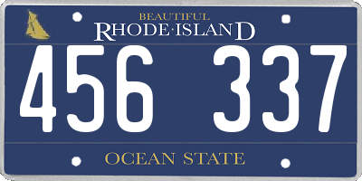 RI license plate 456337