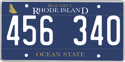 RI license plate 456340