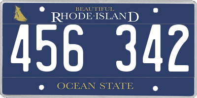RI license plate 456342