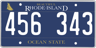 RI license plate 456343