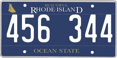 RI license plate 456344