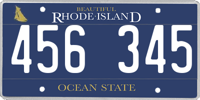 RI license plate 456345