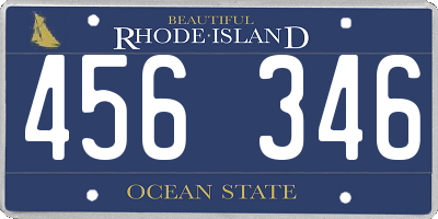 RI license plate 456346