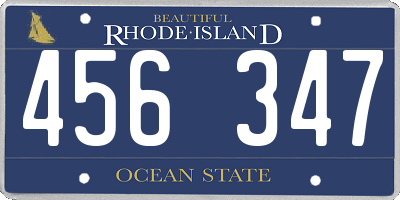 RI license plate 456347