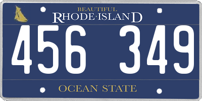 RI license plate 456349