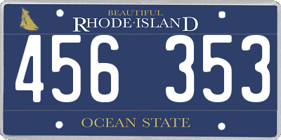 RI license plate 456353