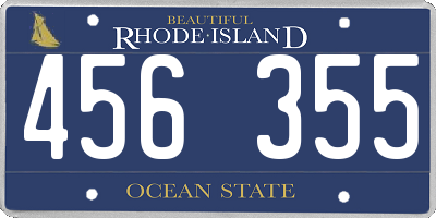 RI license plate 456355
