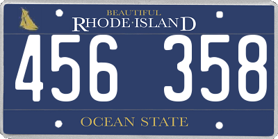 RI license plate 456358