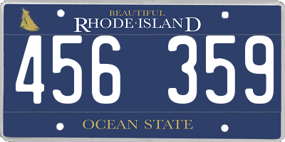 RI license plate 456359