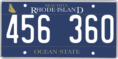 RI license plate 456360
