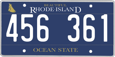 RI license plate 456361