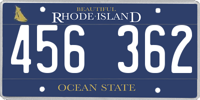 RI license plate 456362