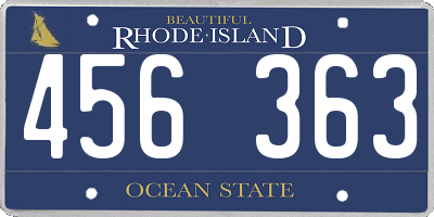 RI license plate 456363