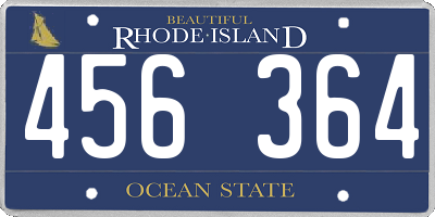 RI license plate 456364