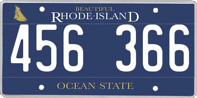 RI license plate 456366