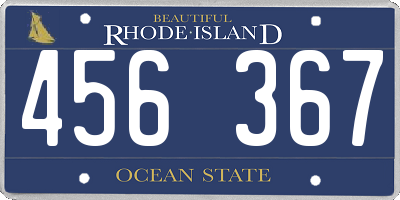 RI license plate 456367