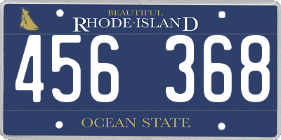 RI license plate 456368