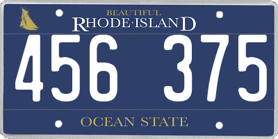 RI license plate 456375