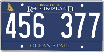 RI license plate 456377