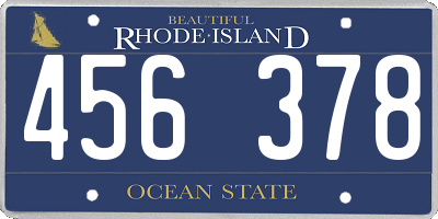 RI license plate 456378