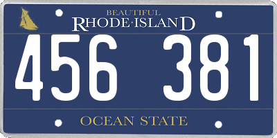 RI license plate 456381