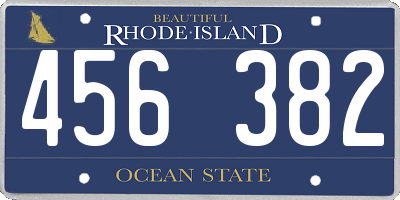RI license plate 456382