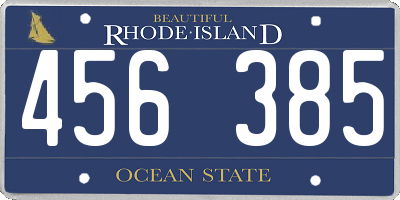 RI license plate 456385